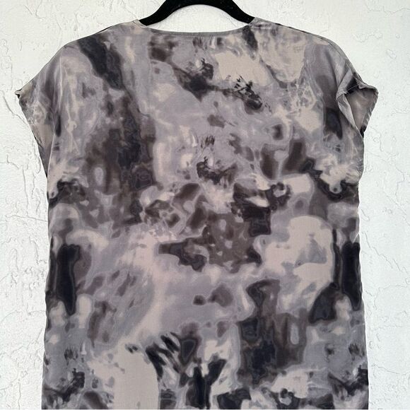 AMERICAN VINTAGE Silk Dress Size Medium Boho Knot Front Boxy V Neck - Picture 10 of 11